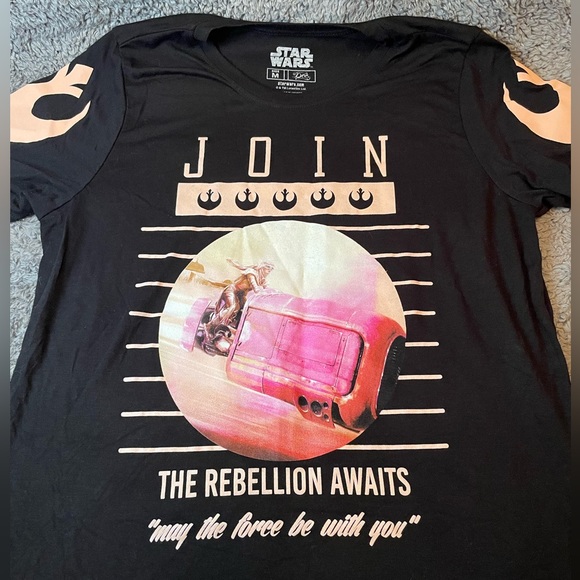 Star Wars Tops Shirt Star Wars Rey Join The Rebellion Tshirt Medium